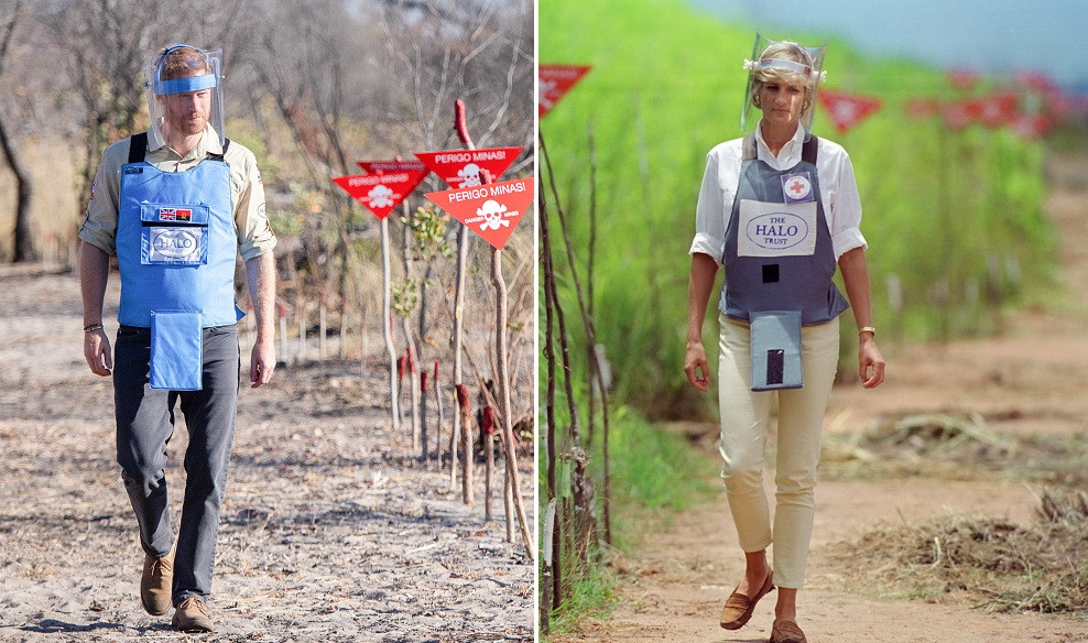 Prinţul Harry, pe urmele mamei sale, Diana, pe un fost câmp de mine
