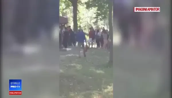 Director de liceu din Timișoara, filmat în timp ce alunga elevii care fumau cu un extinctor