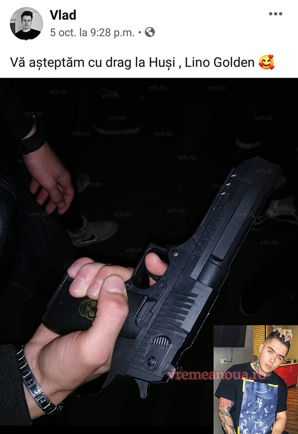 Lino Golden a fost &icirc;mpușcat cu pistolul cu bile, &icirc;n timp ce se afla pe scena din Huși