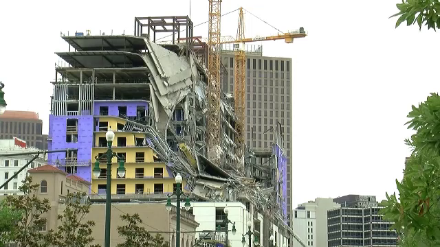 Momentul în care un hotel în construcție se prăbușește. O persoană a murit VIDEO