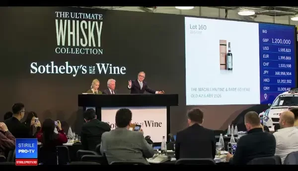 „Sfântul Graal” al whisky-urilor. Suma record plătită pentru o sticlă, la licitație