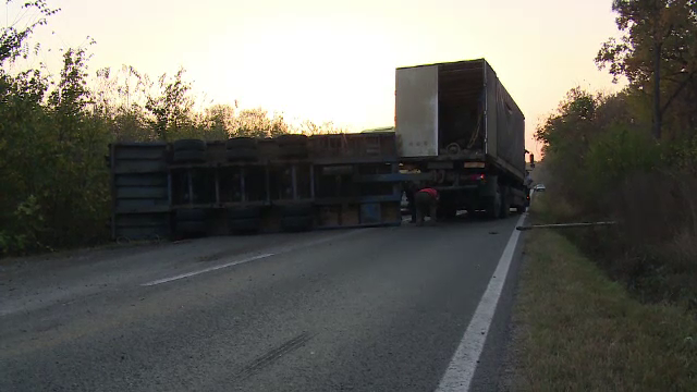 Accident în Dâmbovița. Un șofer de camion, la un pas să provoace o tragedie