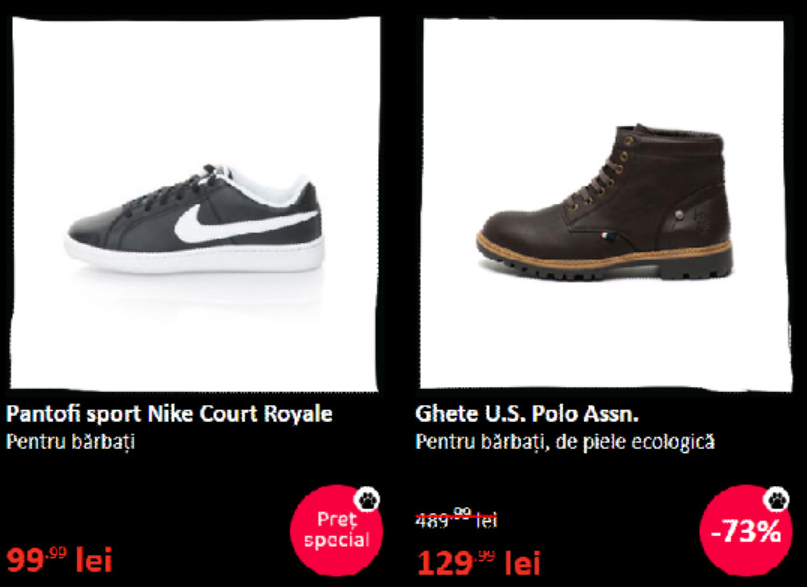 Ofertă eMag la haine și încălțăminte. Ghete U.S. Polo Assn sub 150 de lei
