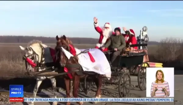 Moș Crăciun a ajuns mai devreme într-o localitate din Dâmbovița. Reacția celor mici