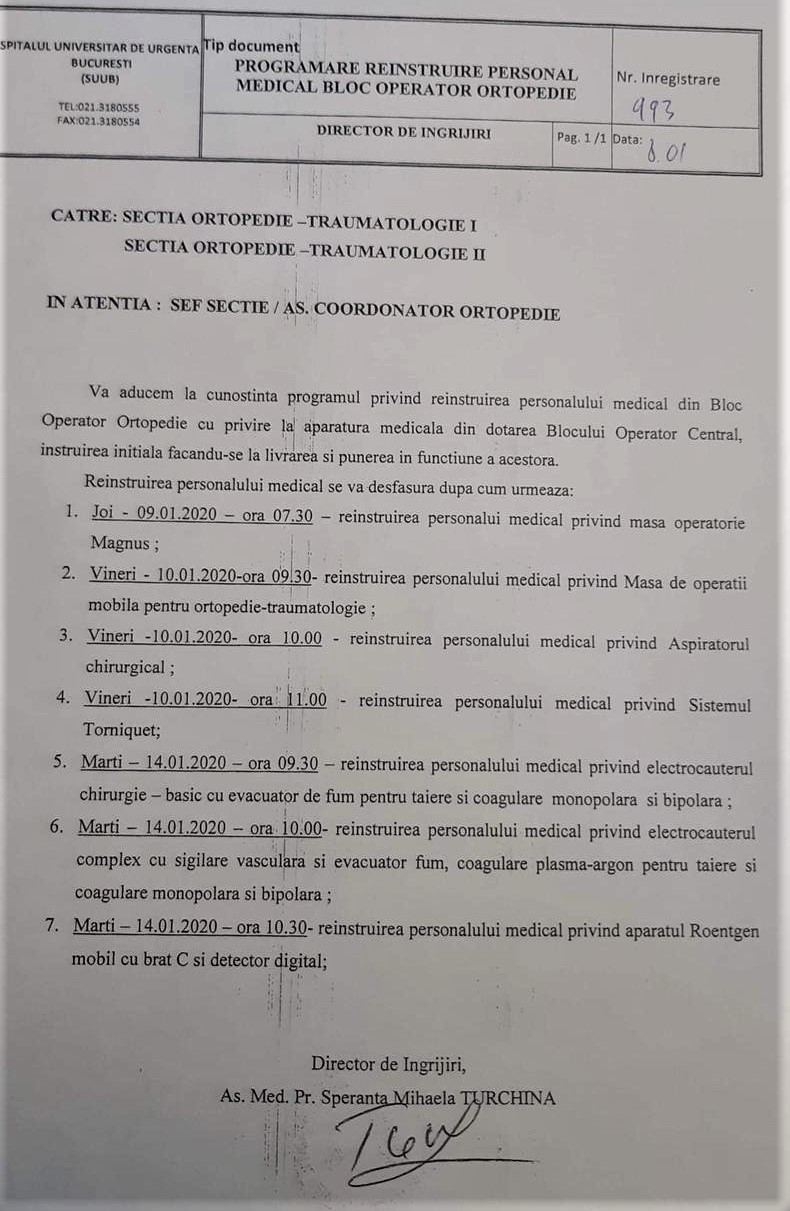 reinstruire medici SUUB