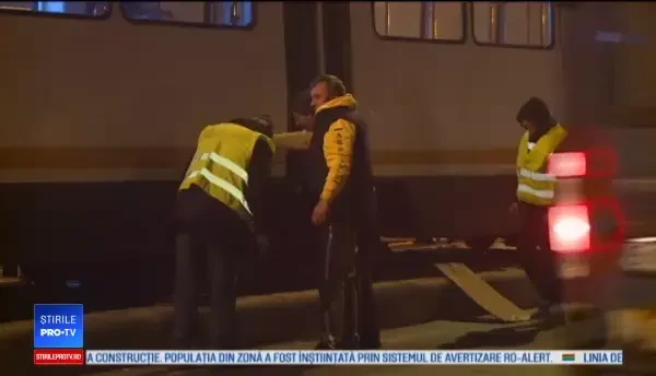 Circulația pe linia 41 a fost blocată, după ce un tramvai a deraiat de pe șine