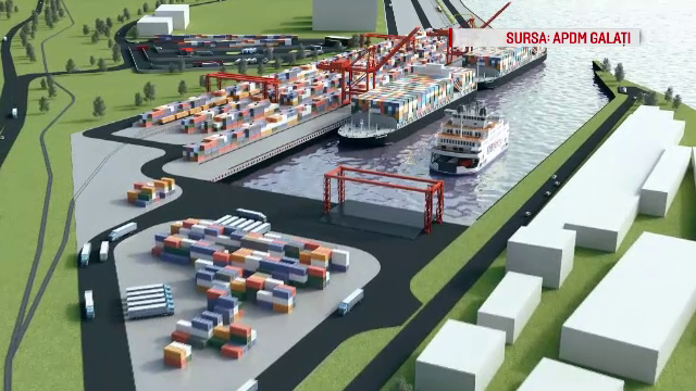 Primul port la Dunăre din România capabil să preia containere va fi construit la Galați