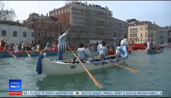 Apariții inedite la parada ambarcațiunilor din cadrul Carnavalului de la Veneția
