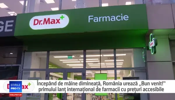 Dr Max, primul lanț internațional de farmacii cu prețuri accesibile, se deschide, luni, în România