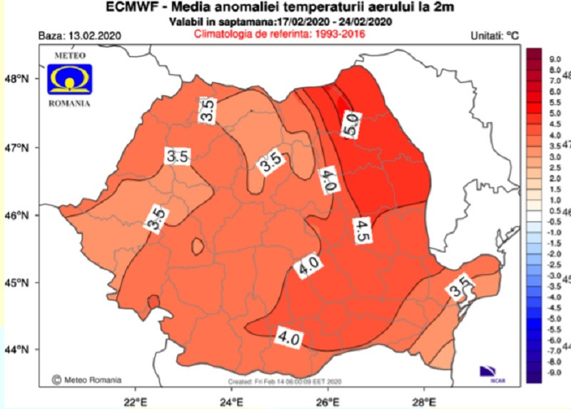 Vremea &icirc;n săpt&acirc;m&acirc;na 17- 24 februarie 2020