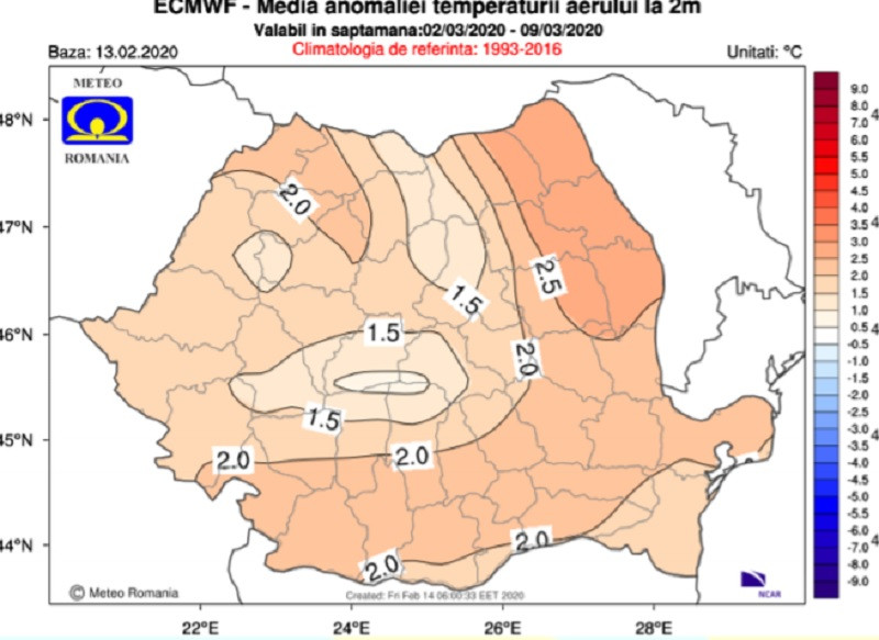 Vremea &icirc;n săpt&acirc;m&acirc;na 02 - 09 martie 2020