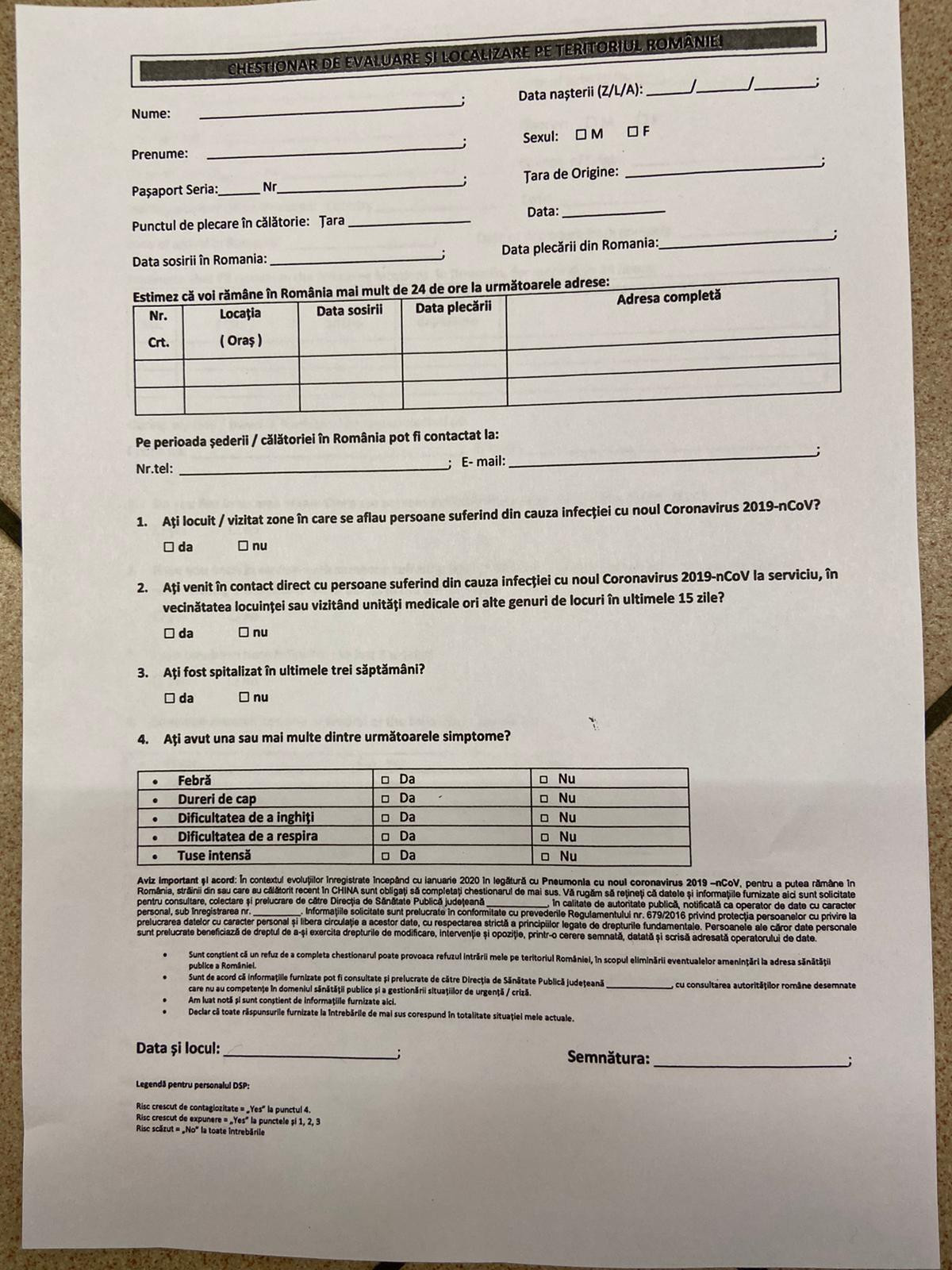 Rom&acirc;nia, &icirc;n alertă, din cauza coronavirusului. Măsuri speciale de prevenție și control la granița de vest și &icirc;n aeroporturi