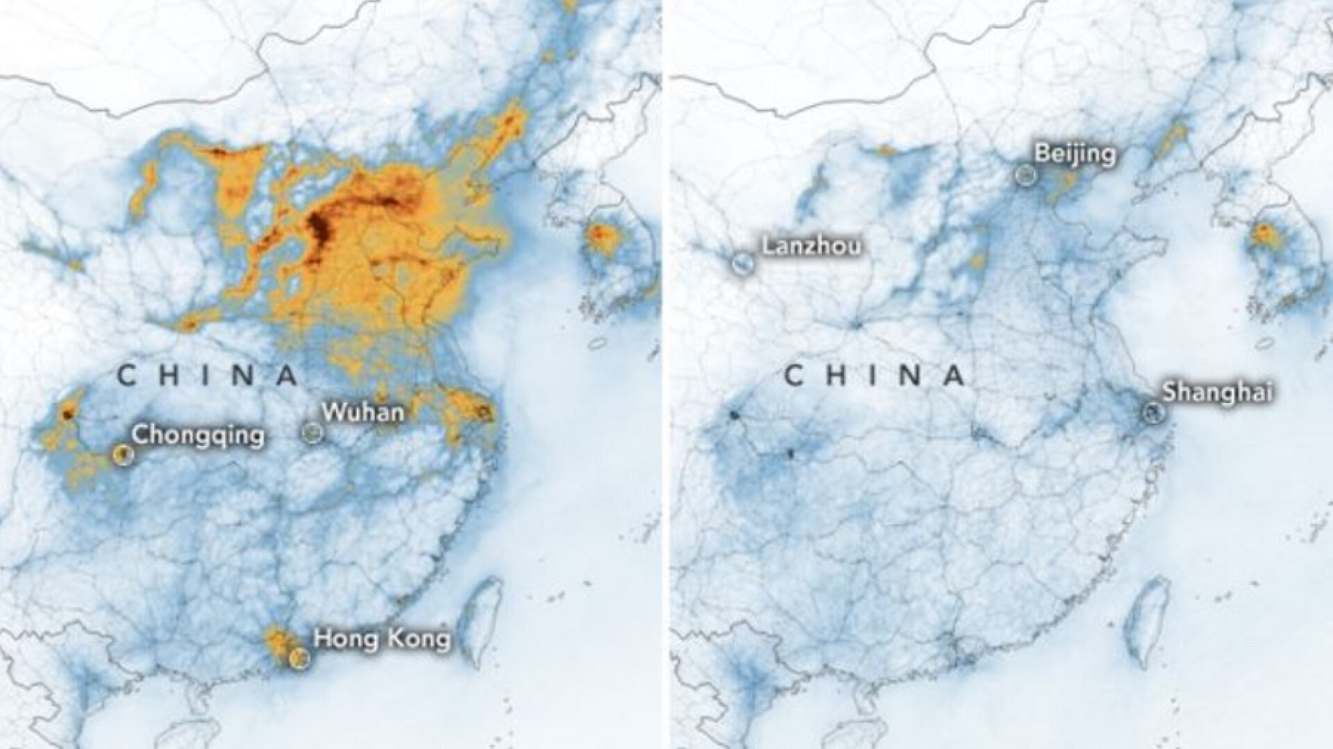 NASA dezvăluie cu c&acirc;t a scăzut nivelul poluării, &icirc;n urma epidemiei cu coronavirus