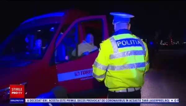 Scandal între cinci șoferi de camion întorși din Italia și polițiști, din cauza carantinei