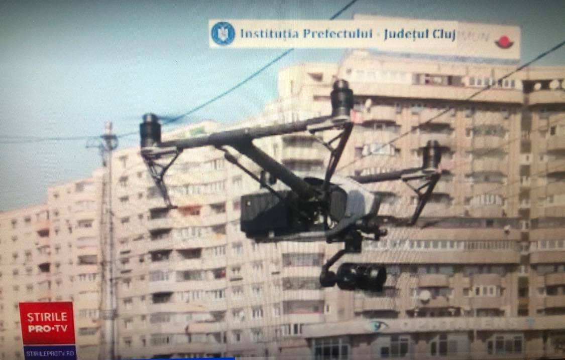 Clujul va monitoriza cu drone respectarea măsurilor impuse de autorități în starea de urgență