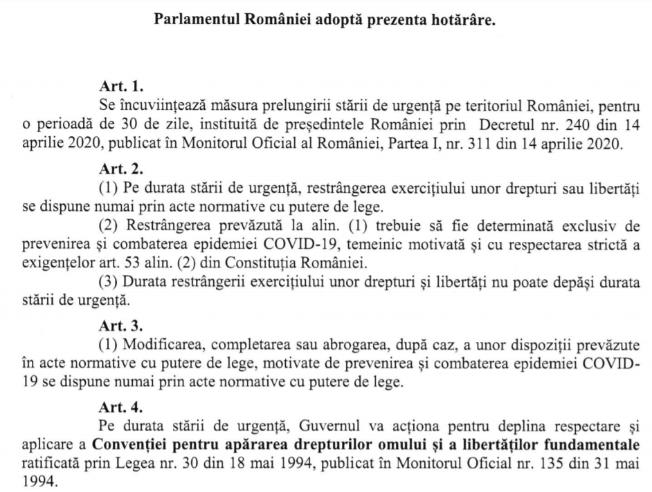 modificari decret prezidential