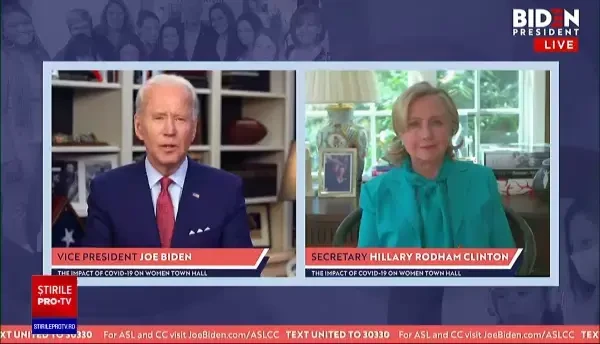 Hillary Clinton şi-a anunţat sprijinul pentru Joe Biden în cursa pentru Casa Albă
