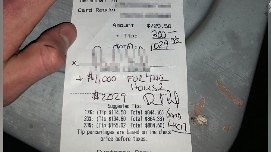 Un american a lăsat bacșiș de 1.300 de dolari la un restaurant. Cum și-a explicat bărbatul gestul