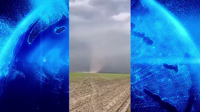 Tornadă în apropierea unei comune din județul Galați. Imaginile surprinse de un localnic