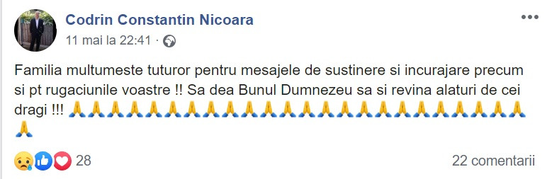 Primul mesaj postat de soțul mezzosopranei Maria Nicoară, după ce solista ar fi căzut pe scări