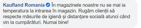 Kaufland renunță la termoscanarea clienților