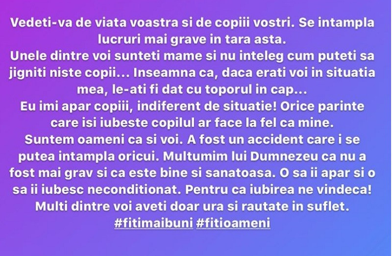 Mesajul postat de Viorica de la Clejani