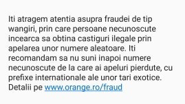 mesaj avertizare orange