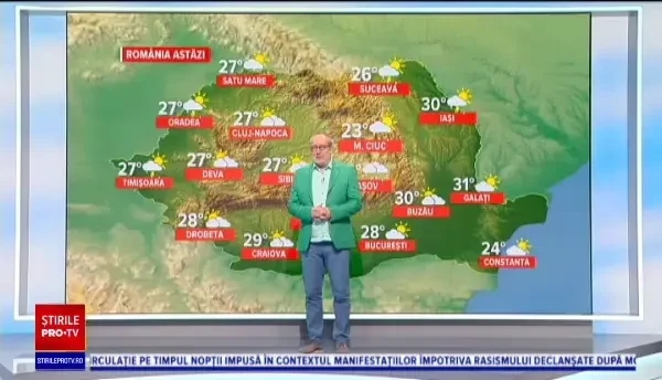 Vremea azi, 8 iunie. Unde vor fi 32 de grade și unde apar averse și vânt puternic