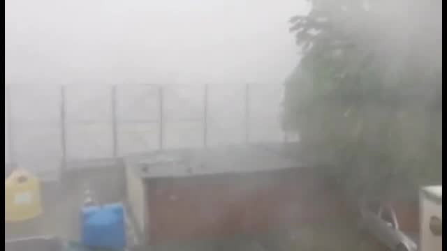 Furtună iscată din senin în Zalău. Străzi inundate, pomi rupți și grindină de câțiva centimetri