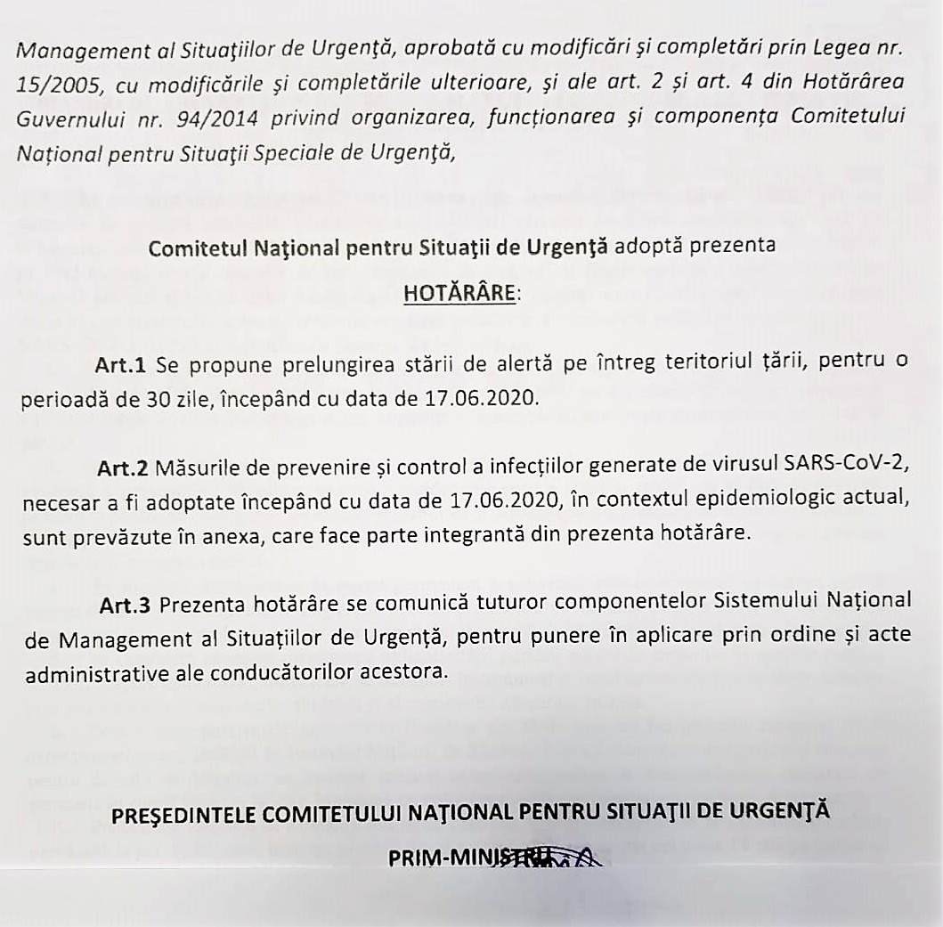 stare de alerta 17 iunie