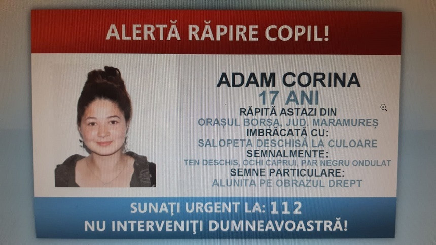 Adolescentă răpită de pe stradă, în Maramureş. A fost urcată cu forţa într-o maşină neagră