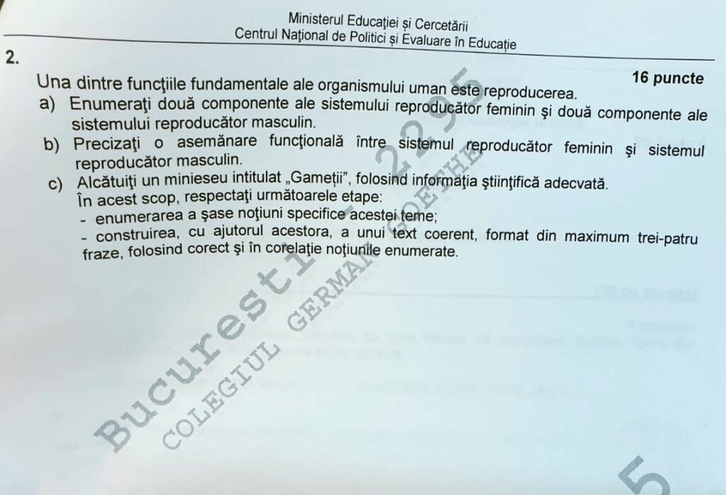 SUBIECTE BAC ANATOMIE 2020 - 3