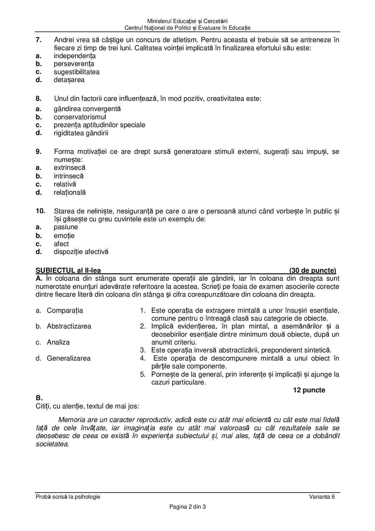 SUBIECTE PSIHOLOGIE 20202