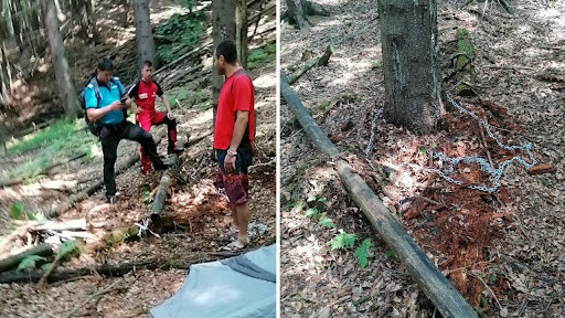 Un tânăr din Dolj s-a legat cu un lanț de copac, dar nu s-a mai putut dezlega. A fost găsit după 3 zile