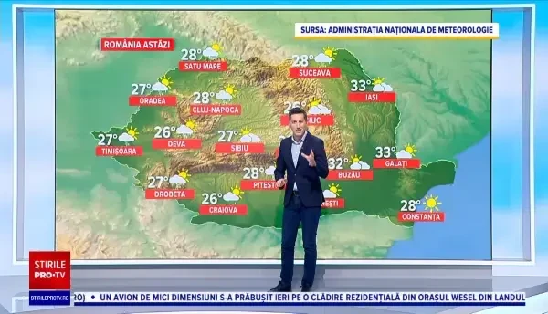 Vremea azi, 26 iulie. Apar temporar ploile în jumătatea vestică a țării