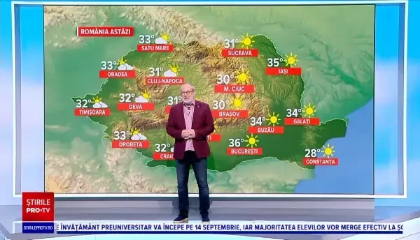 Vremea azi, 6 august 2020. Se topește asfaltul de căldură, țara e cuprinsă de zăpușeală. Prognoza pentru weekend