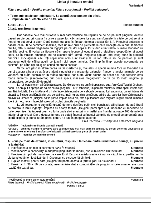 BAC 2020 sesiunea toamnă