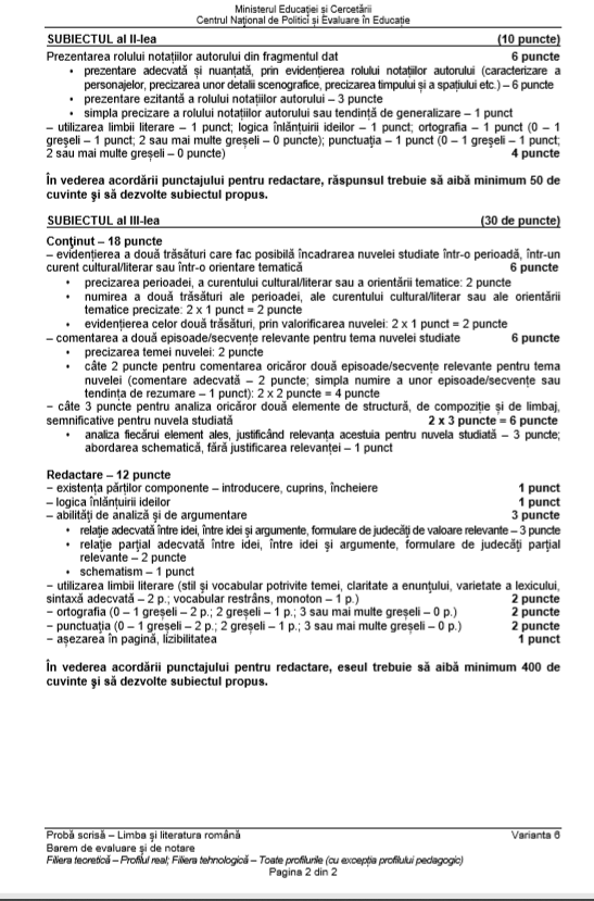 BAC 2020 sesiunea toamnă