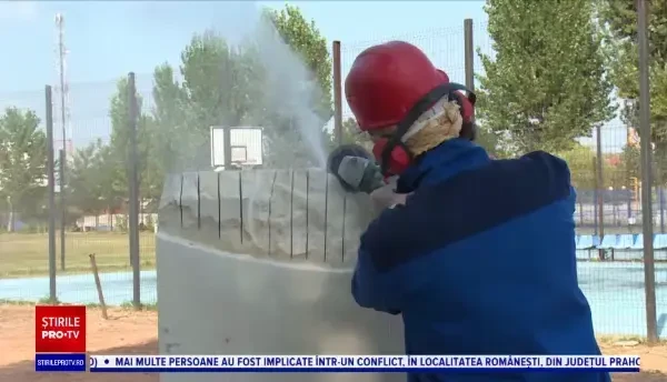 Sfinxul pandemic, creat în tabăra de sculptură în piatră de la Titu