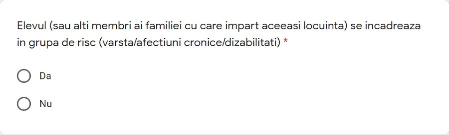 Chestionar pentru părinți &icirc;nainte de &icirc;nceperea anului școlar