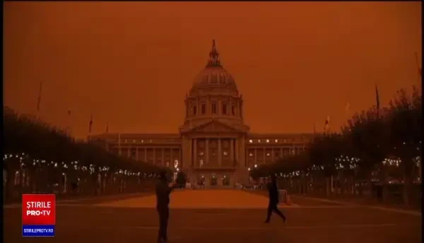 „Parcă m-am trezit pe Marte”. Imagini post-apocaliptice cu cerul roșu din California