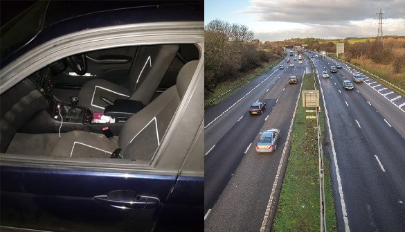 O femeie a căzut din mașină pe autostradă. Ieșise pe geam să filmeze