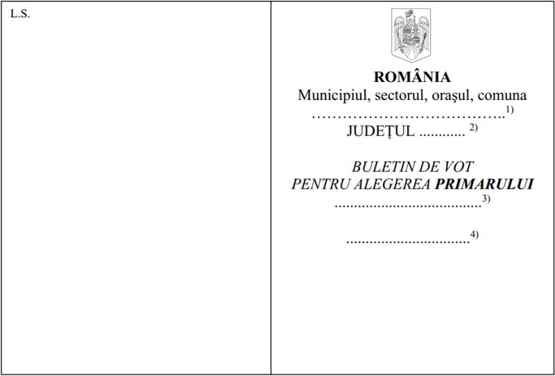 Model buletin de vot primari și primarul municipiului București