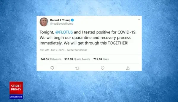 Donald Trump și soția sa, Melania, sunt infectați cu Covid-19. Mesajul postat pe Twitter