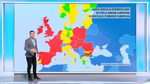 Harta de risc epidemiologic pentru Europa. Situația a devenit critică în multe țări