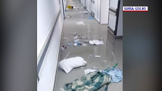 VIDEO. Un pacient cu Covid-19 a distrus tot ce i-a ieșit în cale, într-un spital din Craiova