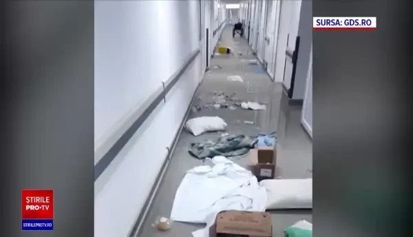 VIDEO. Un pacient cu Covid-19 a distrus tot ce i-a ieșit în cale, într-un spital din Craiova