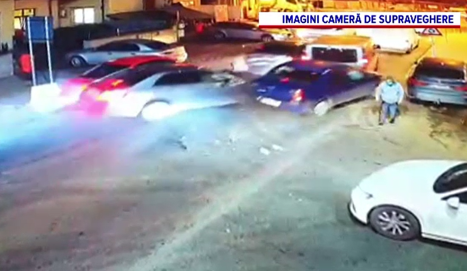 Momentul accidentului în lanț de la Jilava, surprins de camerele de supraveghere