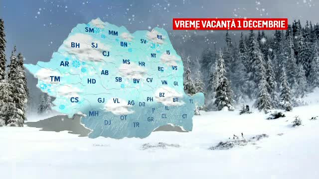 Primele zile de iarnă aduc ploi, ninsori la munte și lapoviță. Când se va încălzi vremea