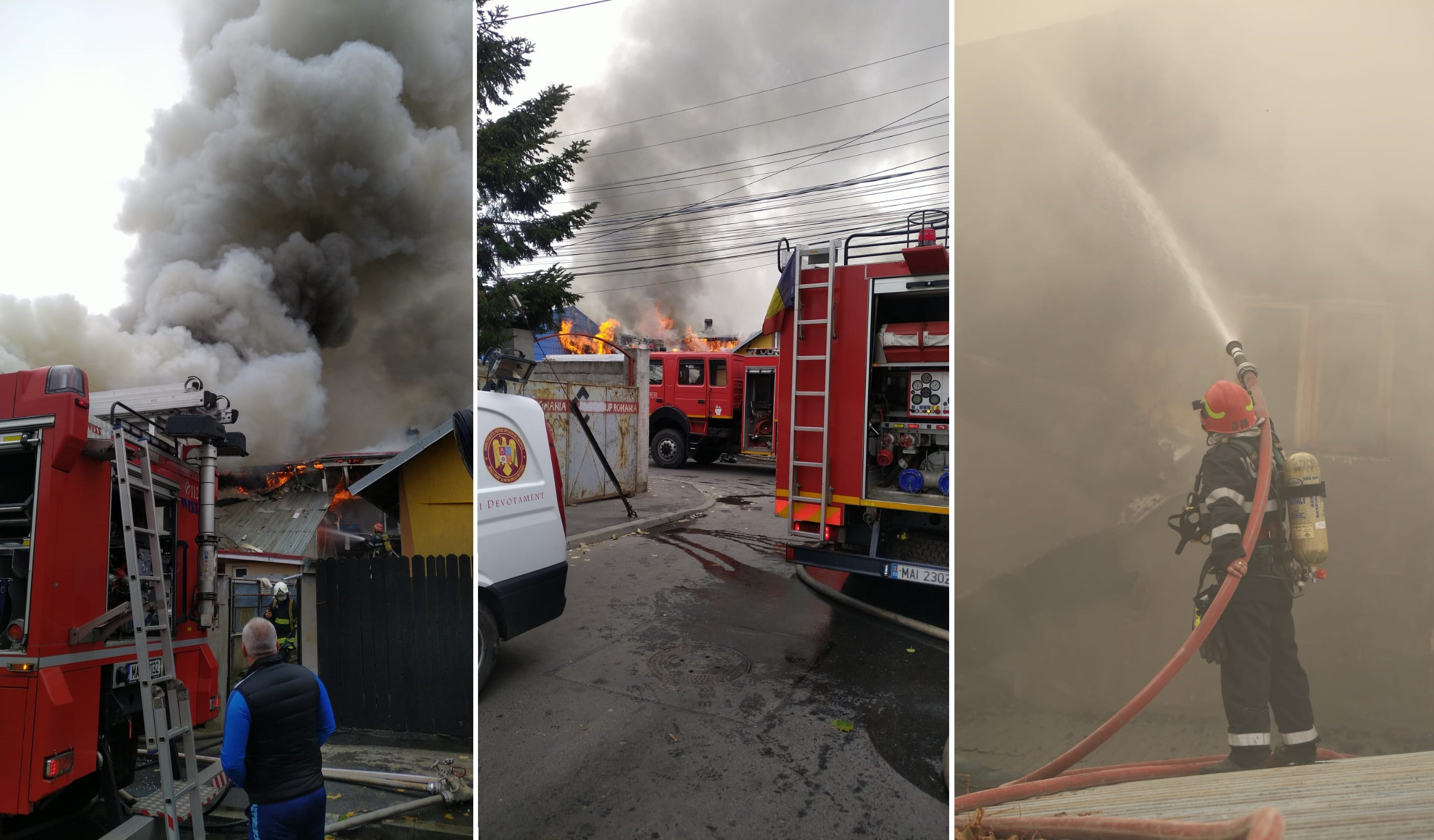 VIDEO. Incendiu uriaș în București. Patru case au fost afectate